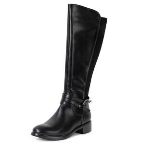 Alpine Swiss Erica Womens Knee High Riding Boots Stretch Calf Round Toe Boots